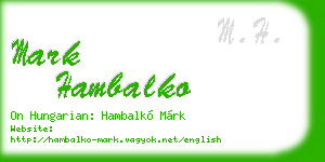 mark hambalko business card