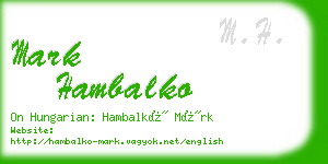 mark hambalko business card